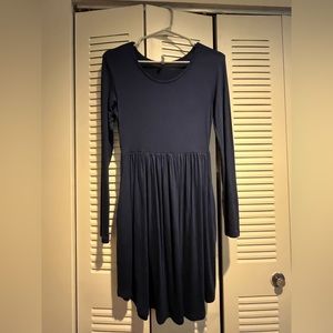 Navy blue Longyuan dress with pockets